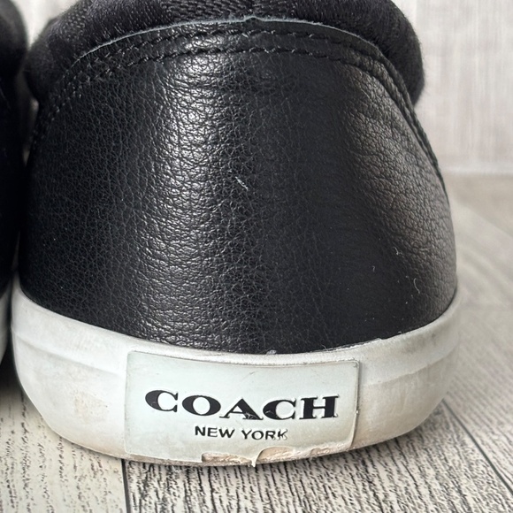 COACH Alegra Womens Size 8.5 Monogram Logo Black White Slip On Shoes Sneakers - Picture 8 of 13